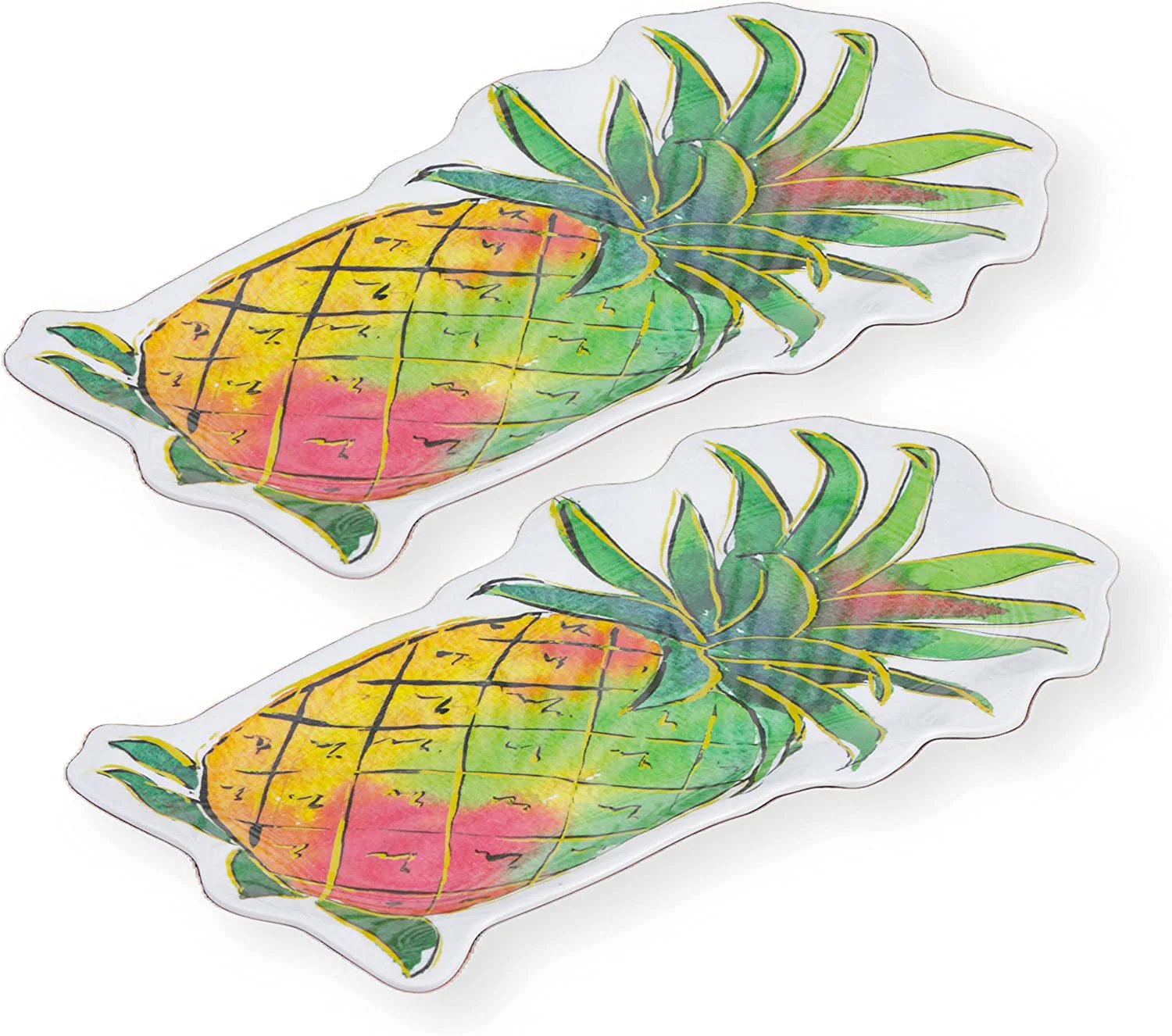 15' Pineapple Melamine Trays - Set of 2 - Image 2