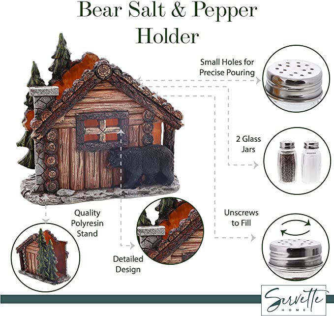 Bear Cabin Salt and pepper Holder - Image 4