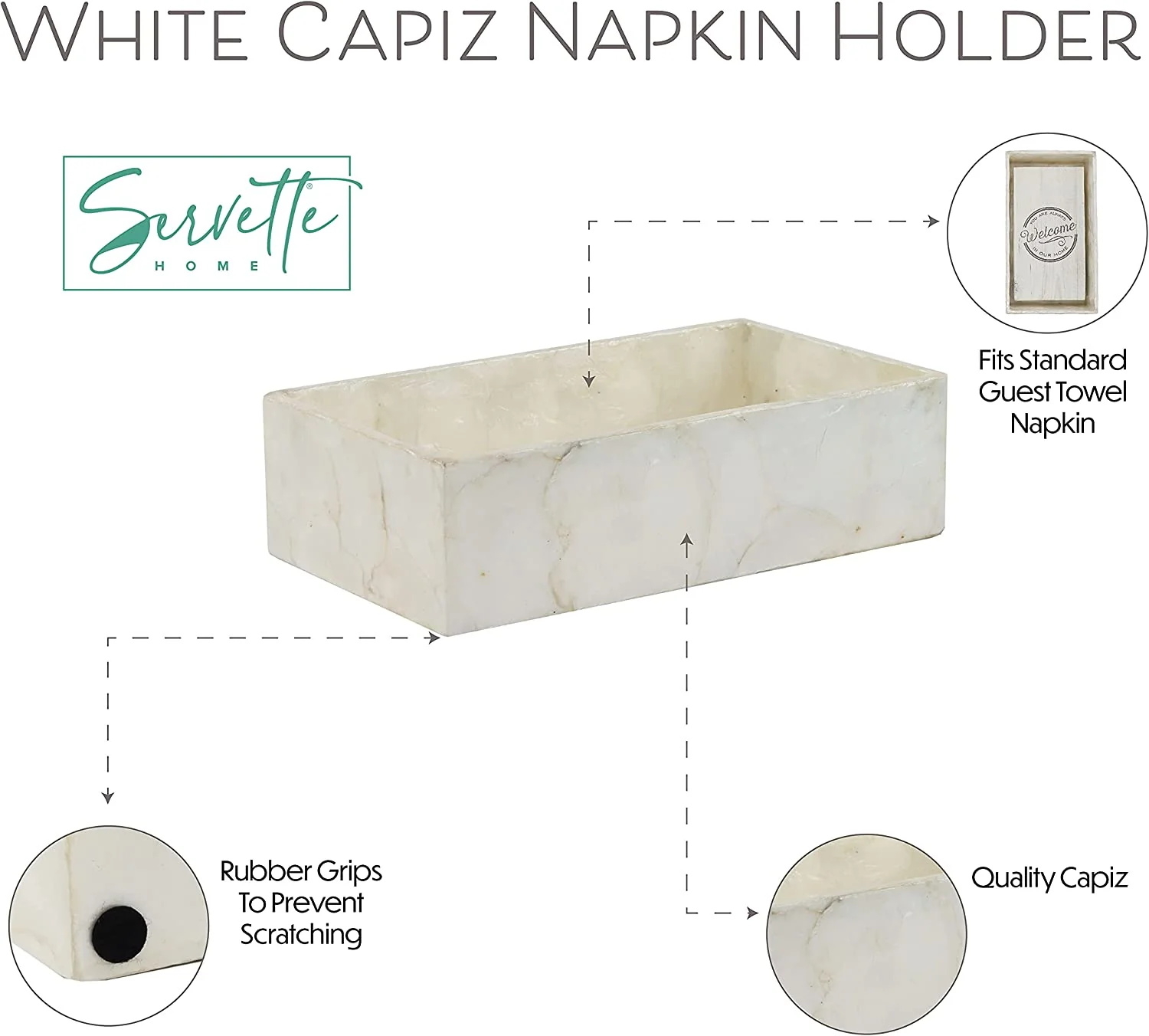 Capiz Guest Towel Napkin Holder - Image 4