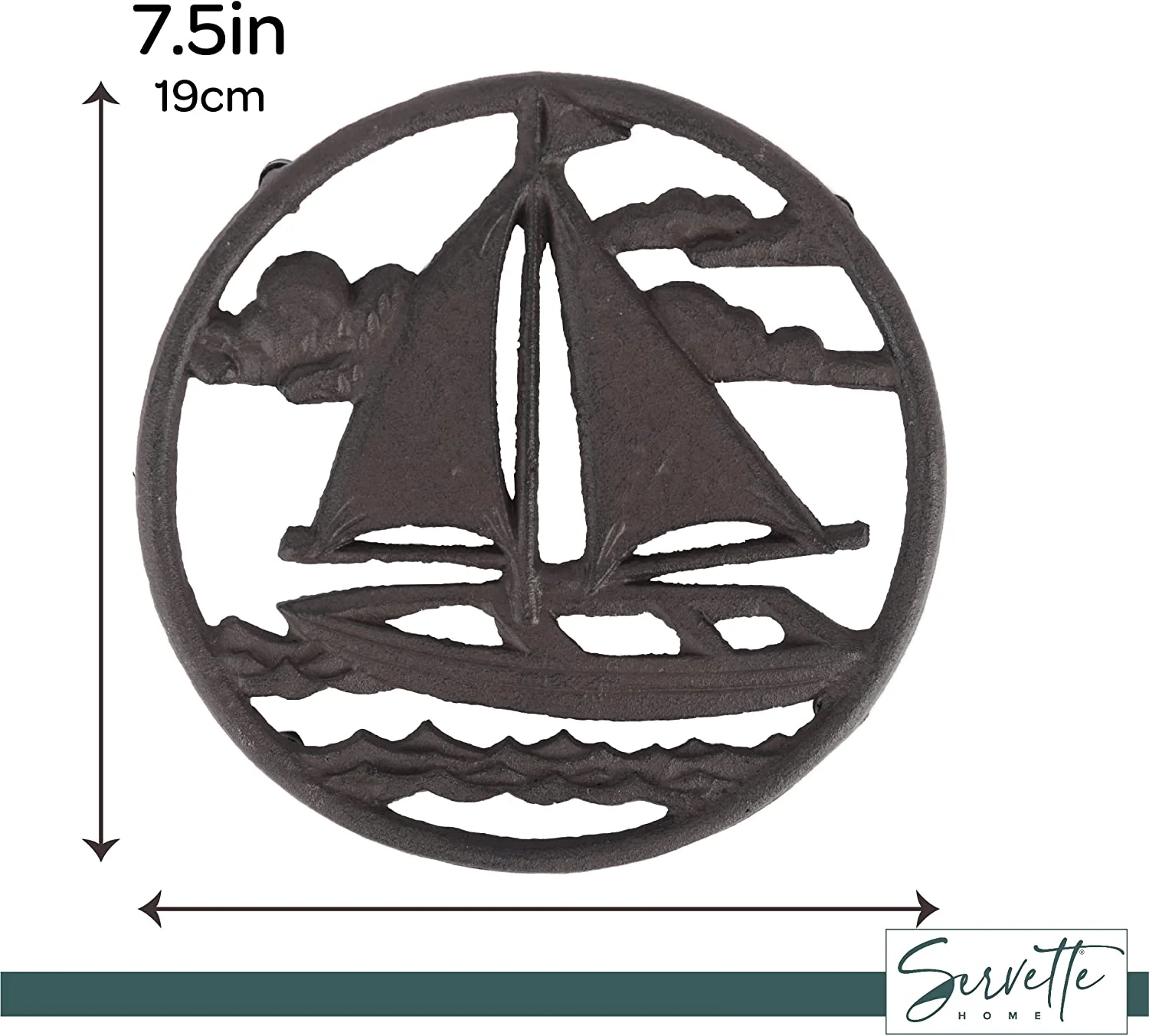 Cast Iron Sailboat Trivet for Hot Dishes - Image 5