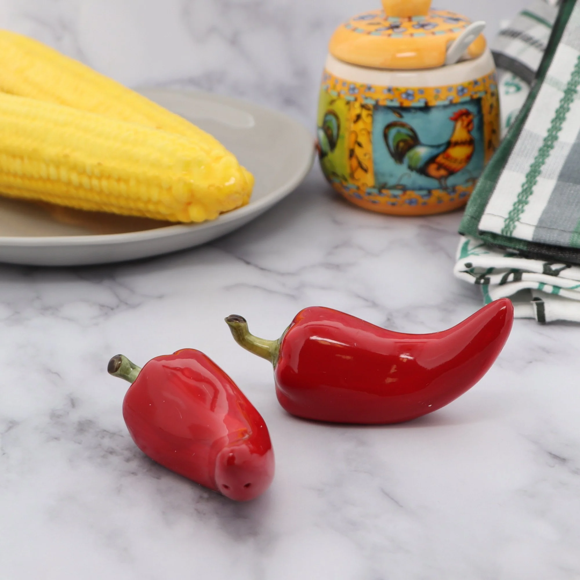 Ceramic Chili Pepper Salt & Pepper Shakers - Image 3