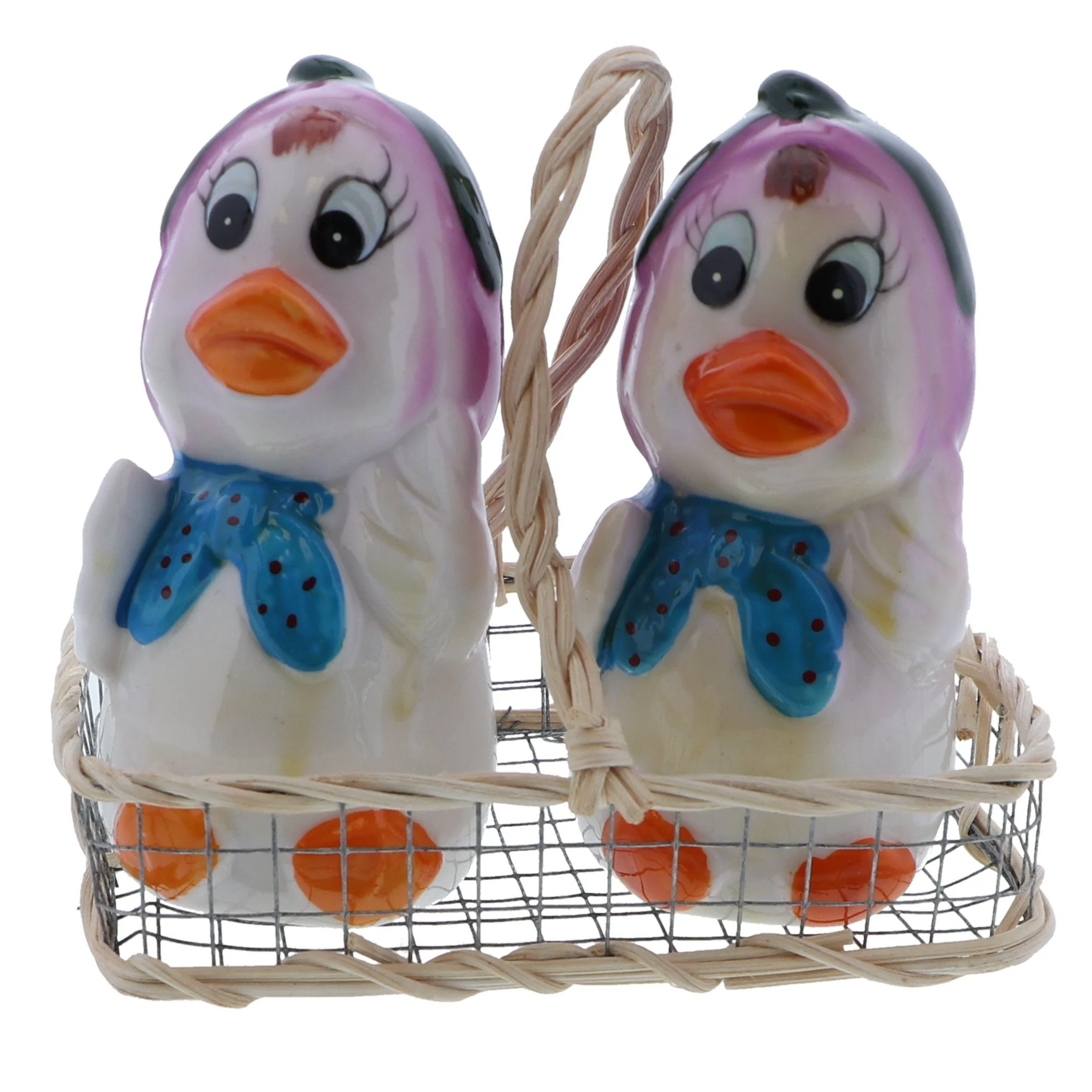 Ceramic Duck with Eggplant Hat Salt & Pepper Shakers - Image 2