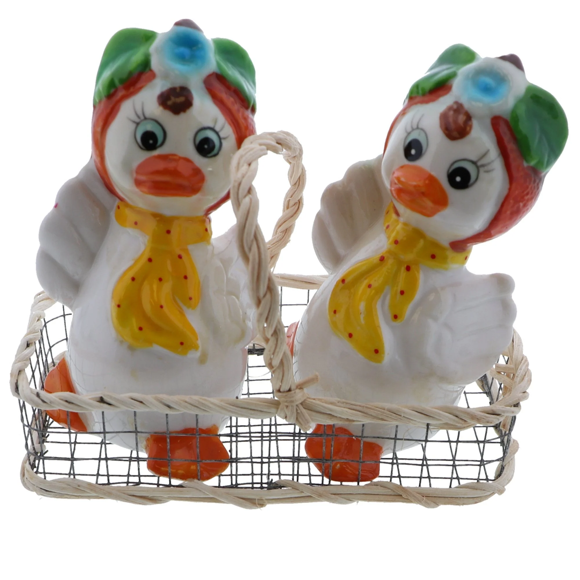 Ceramic Duck with Pumpkin Hat Salt & Pepper Shakers - Image 2
