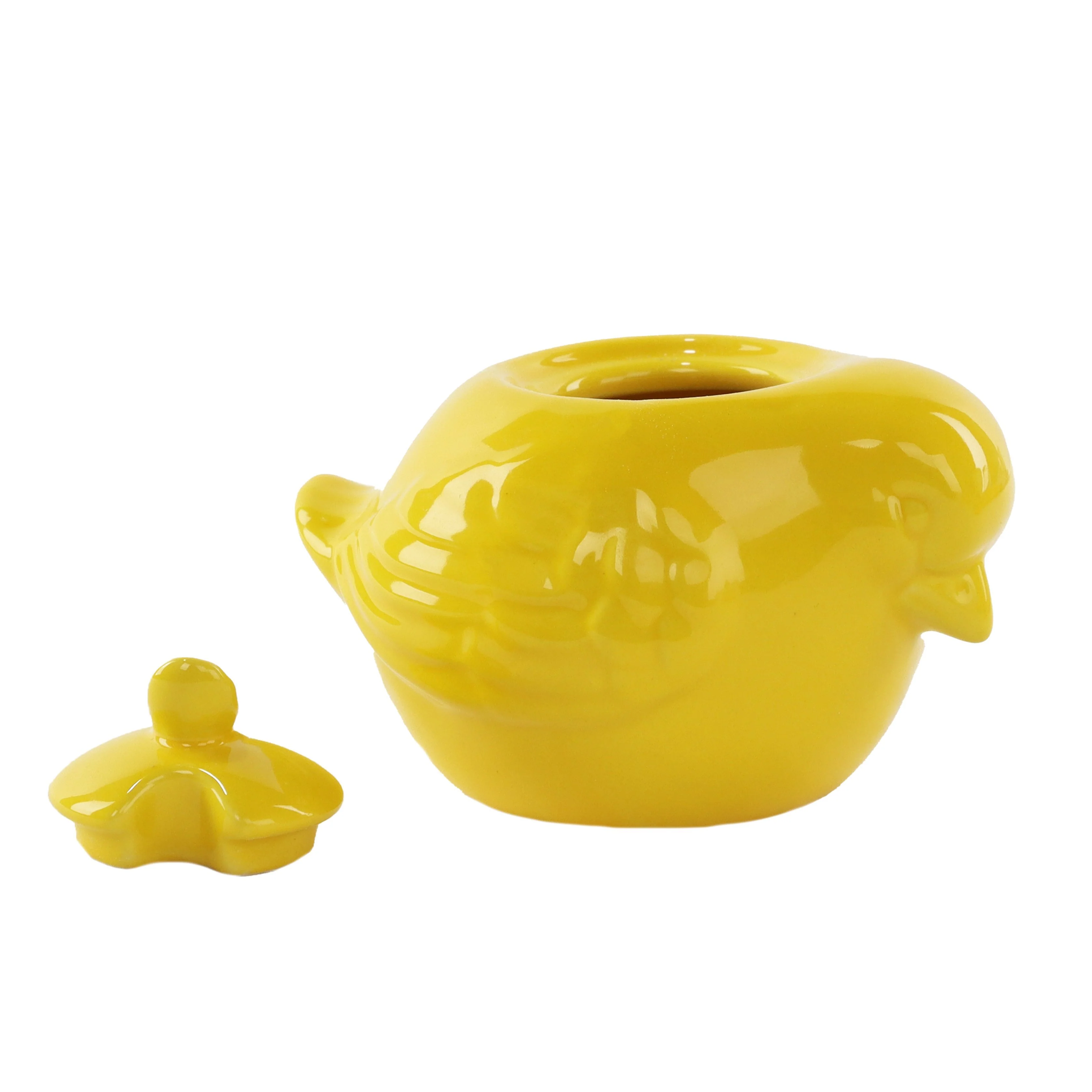Ceramic Yellow Bird Sugar Bowl - Image 2