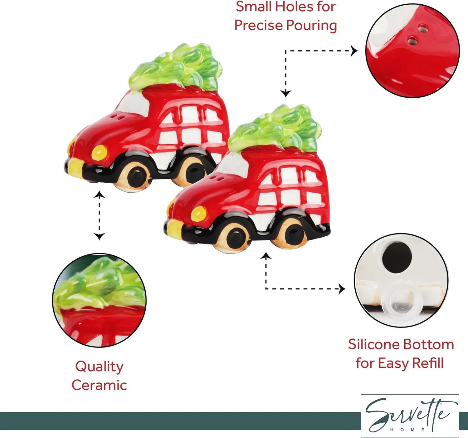 Christmas Vehicle with Tree Salt and Pepper Shaker - Image 4