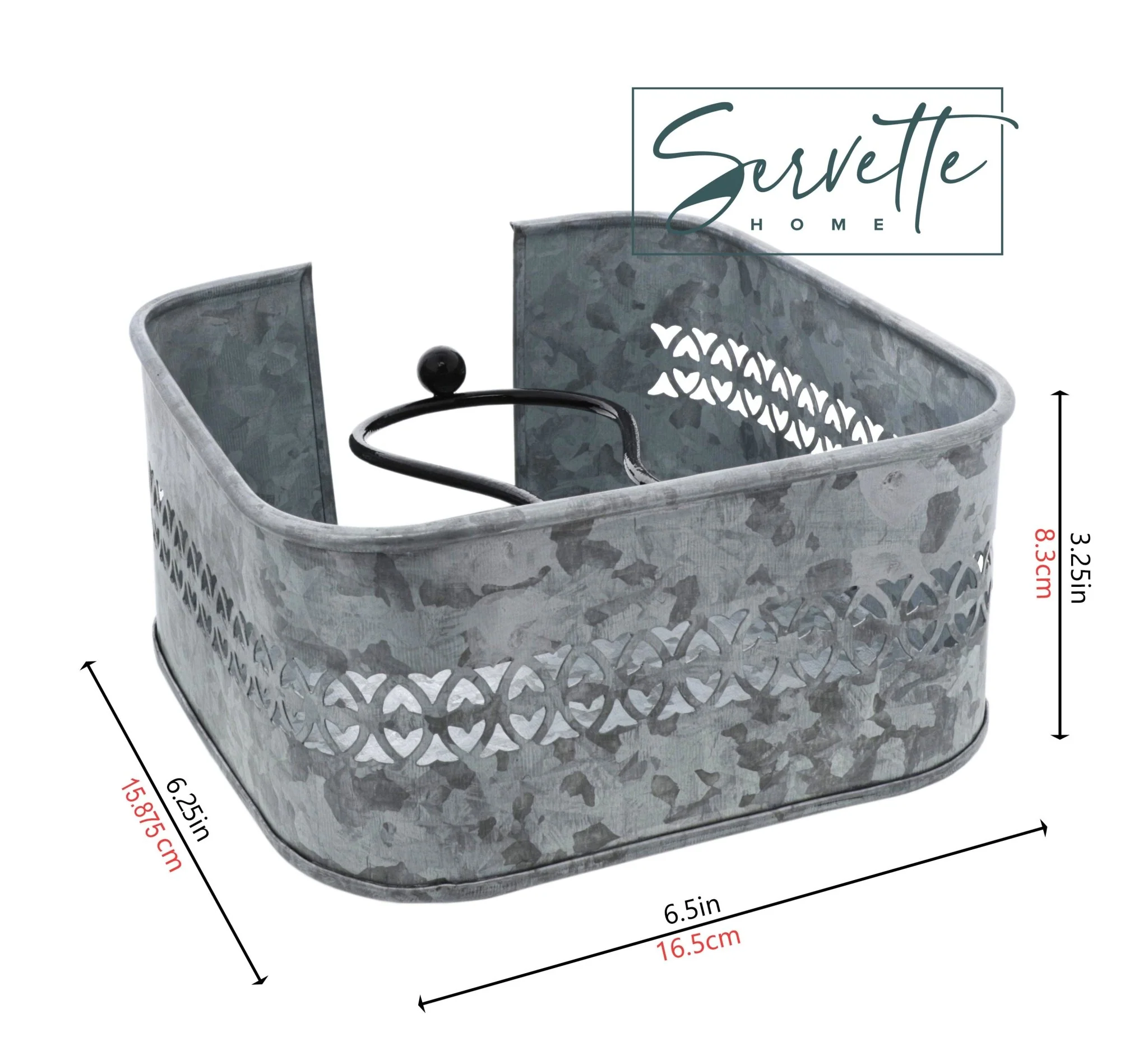 Galvanized Metal Napkin Holder - Image 4