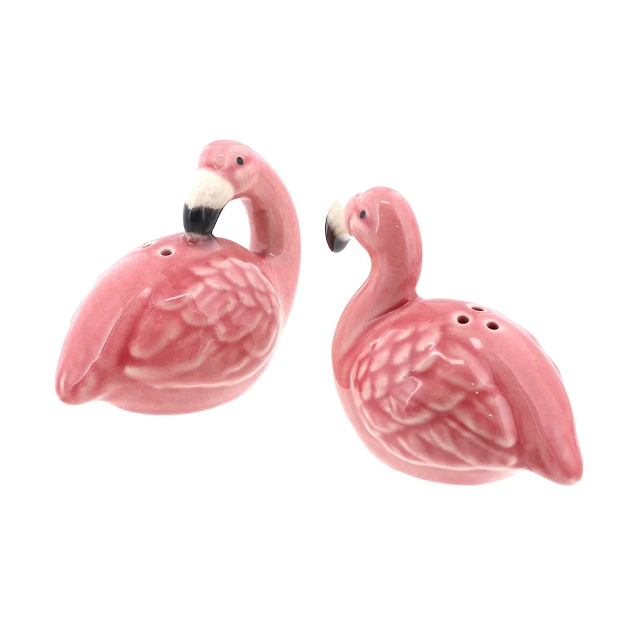 Bird Salt And Pepper Shakers & Napkin Holder with Flamingo Weight & Ceramic Flamingo Spoonrest - Image 4