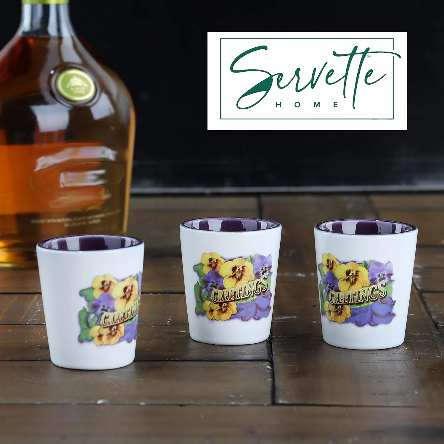 Pansy Greeting Shot Glass - Set of 2 - Image 5