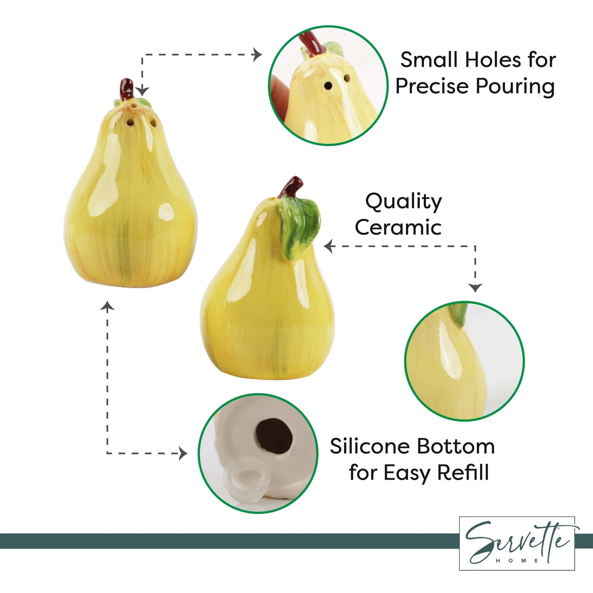 Fruit Salt and Pepper Shakers Set - Pear - Image 4