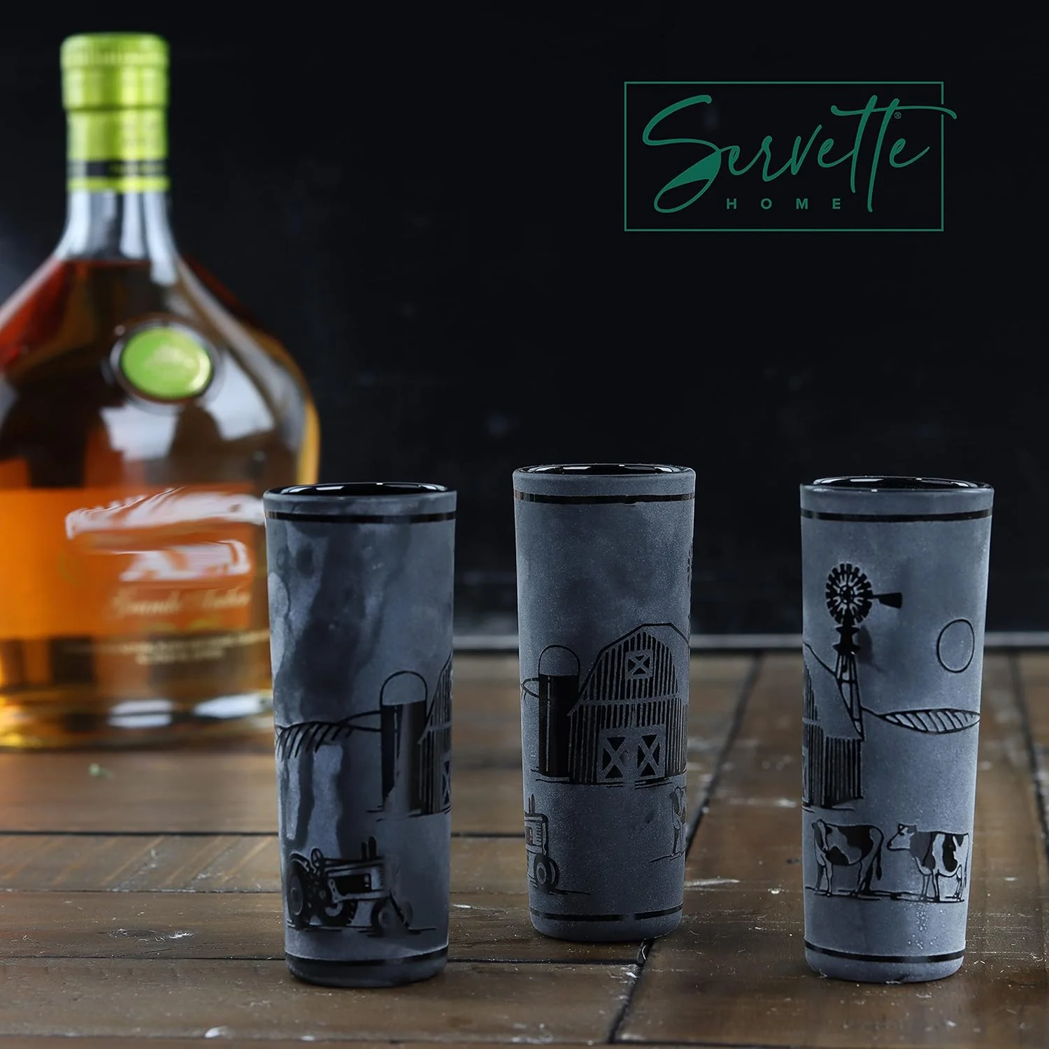 Farm etched 2 Shooter Glass - Set of 2 - Image 6