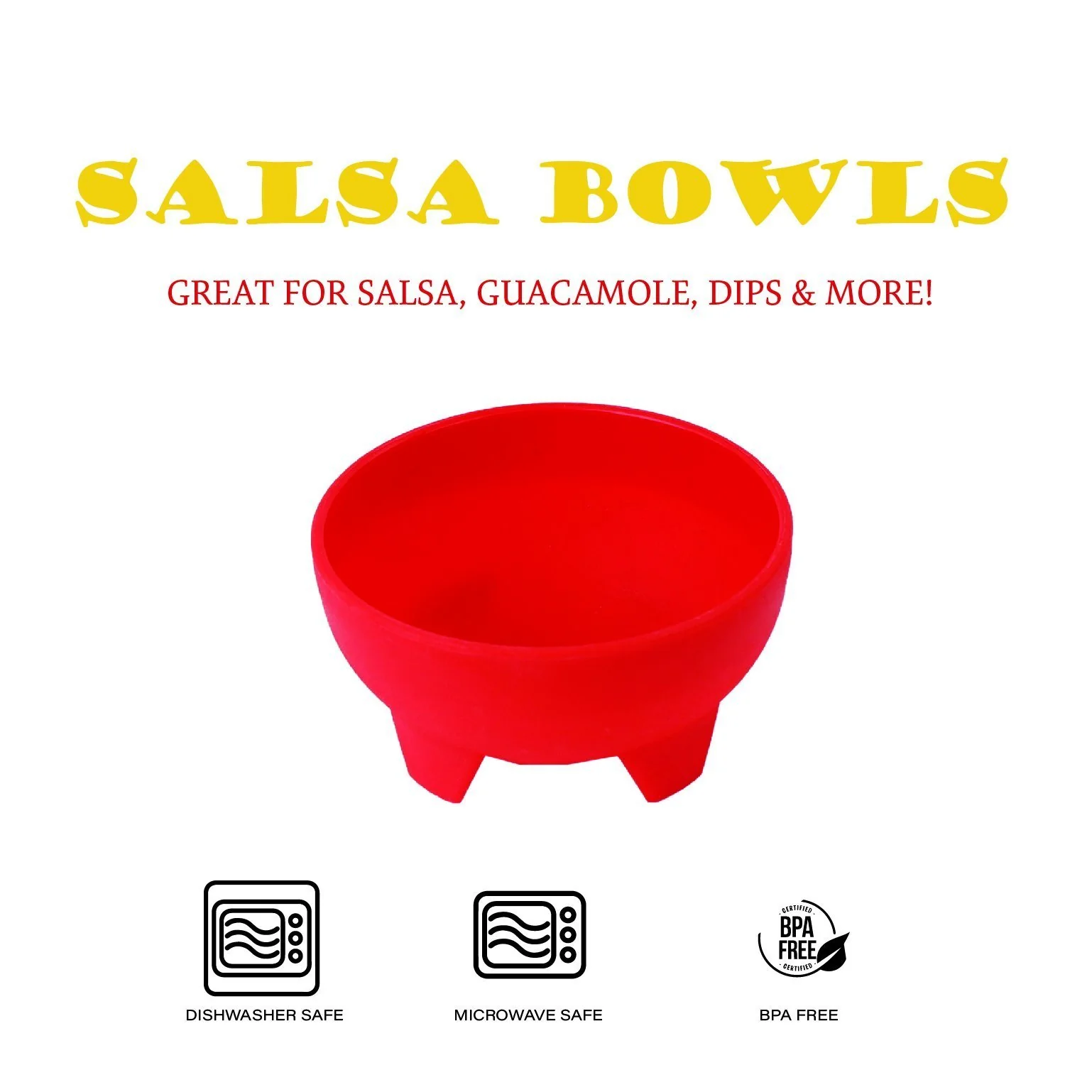 Green & Red Plastic Salsa Bowls - Pack of 2 - Image 2