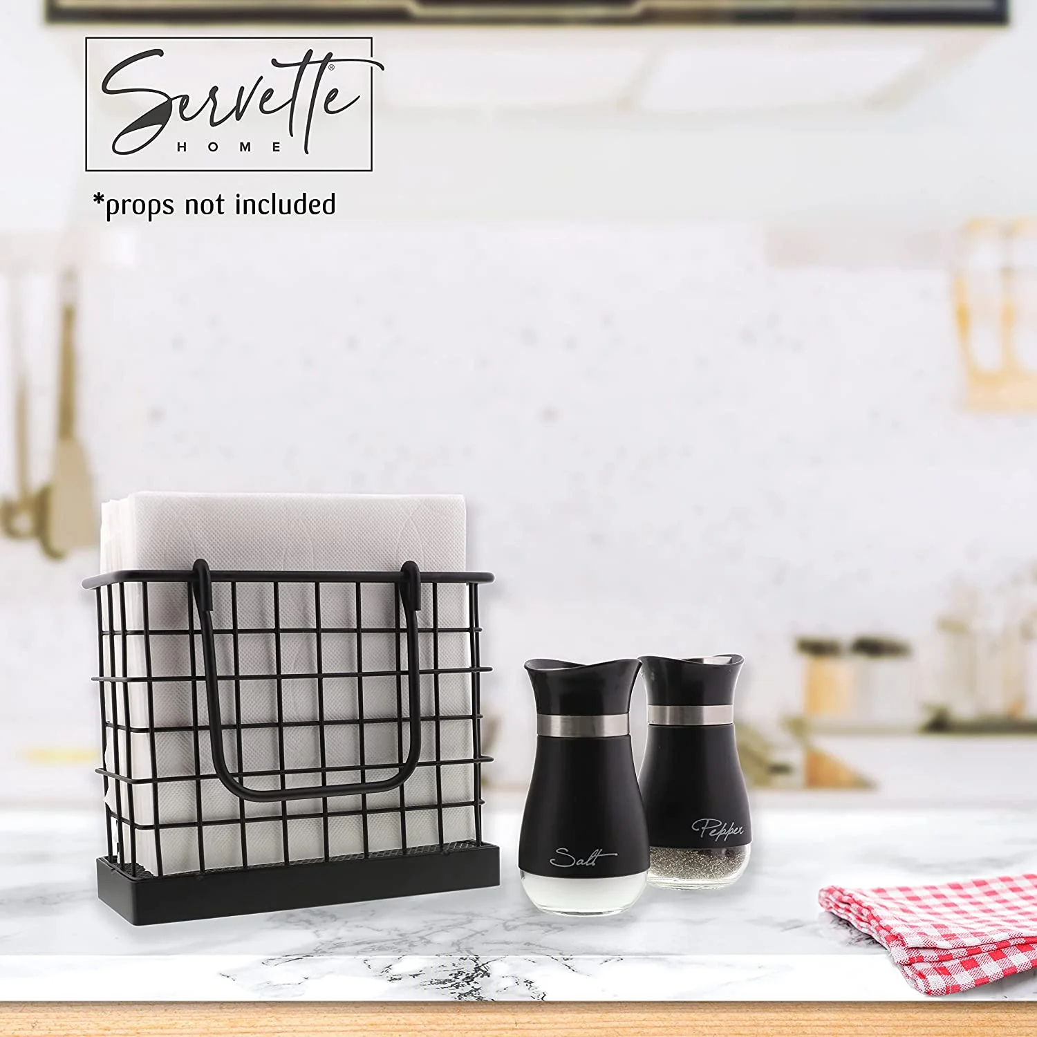Black Metal Standing Napkin Holder - Image 5