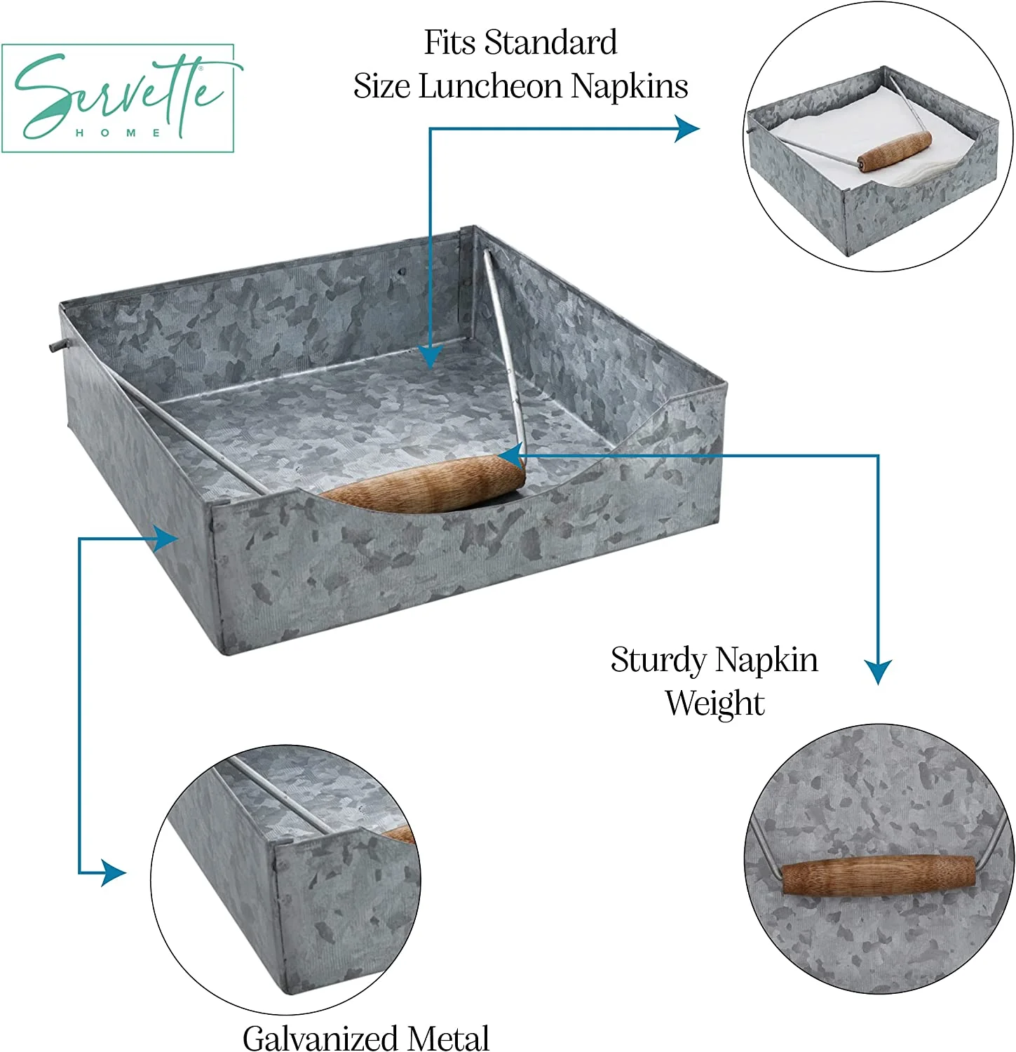 Galvanized Metal Napkin Holder - Image 4