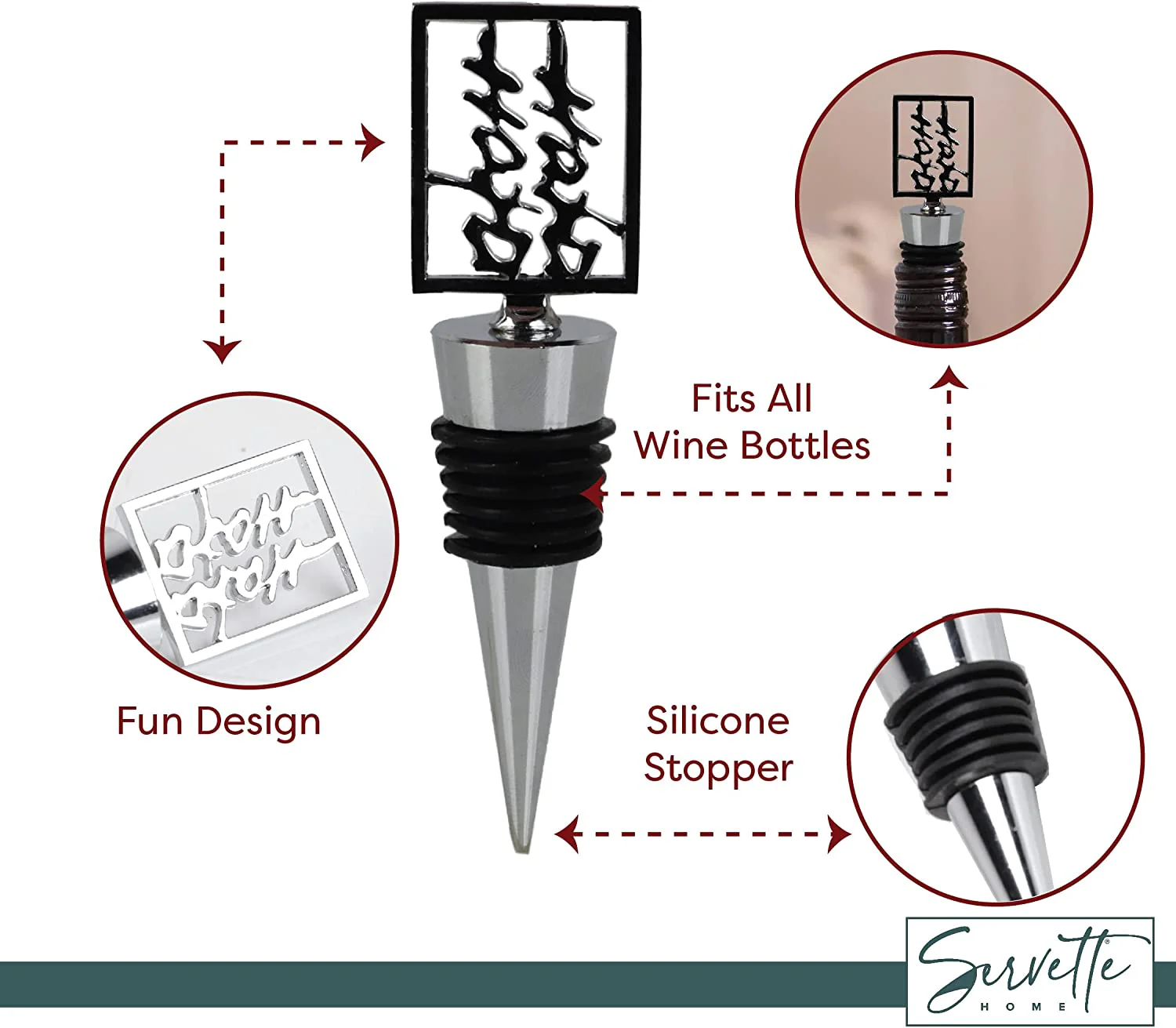 Metal Bottle Stopper - Double Happiness - Image 4