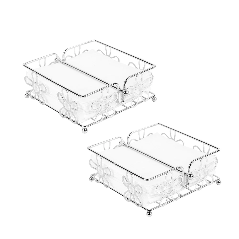 Metal Napkin Holder with Flower Design, Set of 2 - Image 11
