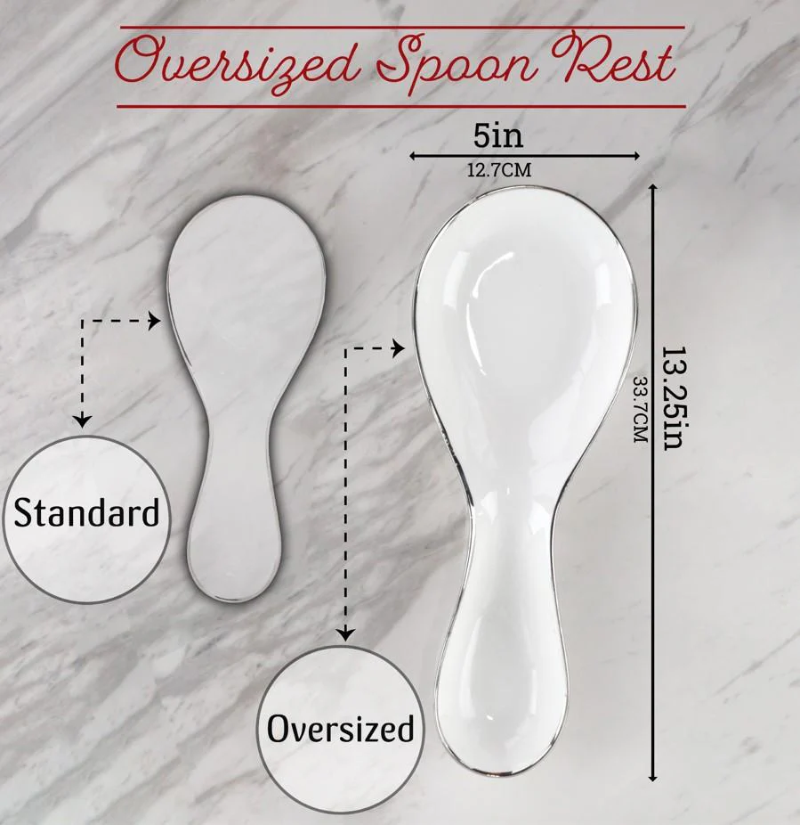 Silver Edged Oversized Spoon Rest - Image 5