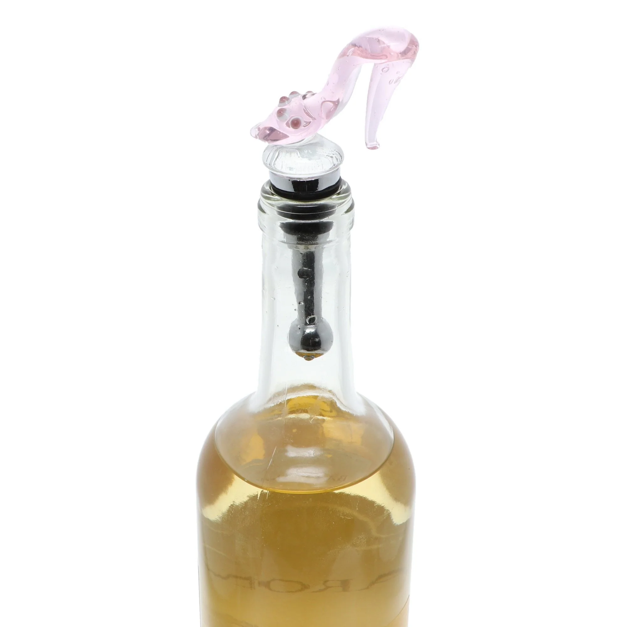 Pink Shoe Glass Wine Stopper