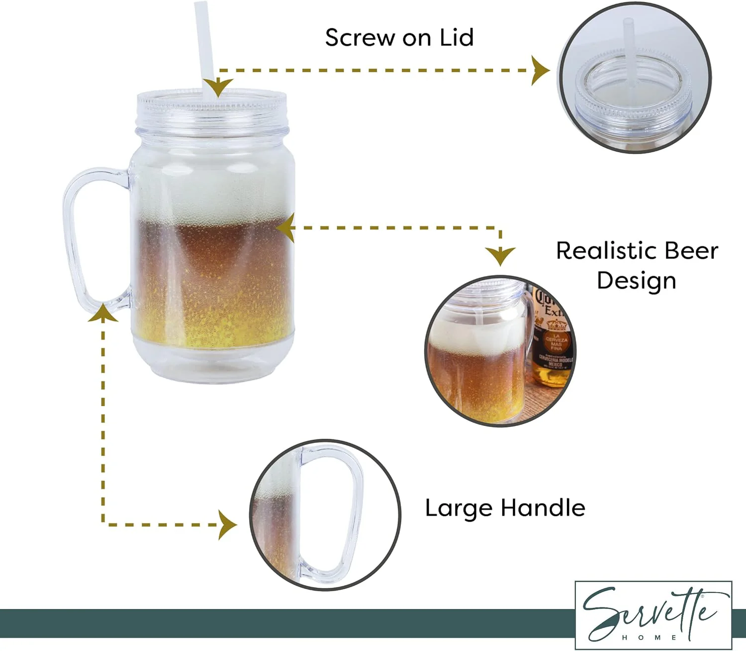 Beer Mason Jar - Set of 3 - Image 4