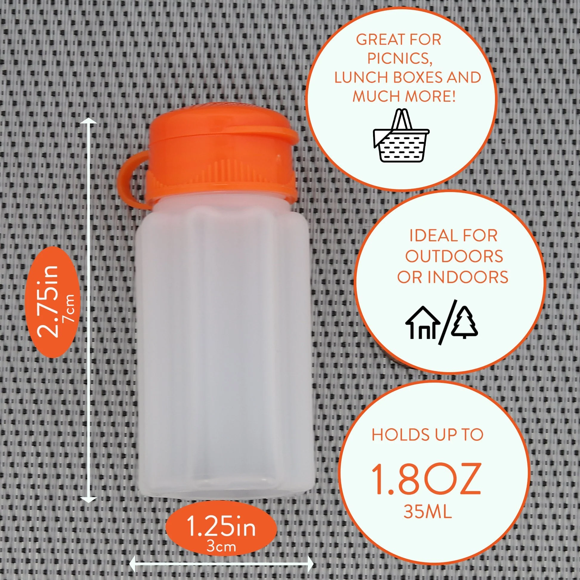 Orange Plastic Salt and Pepper Shakers - Image 3