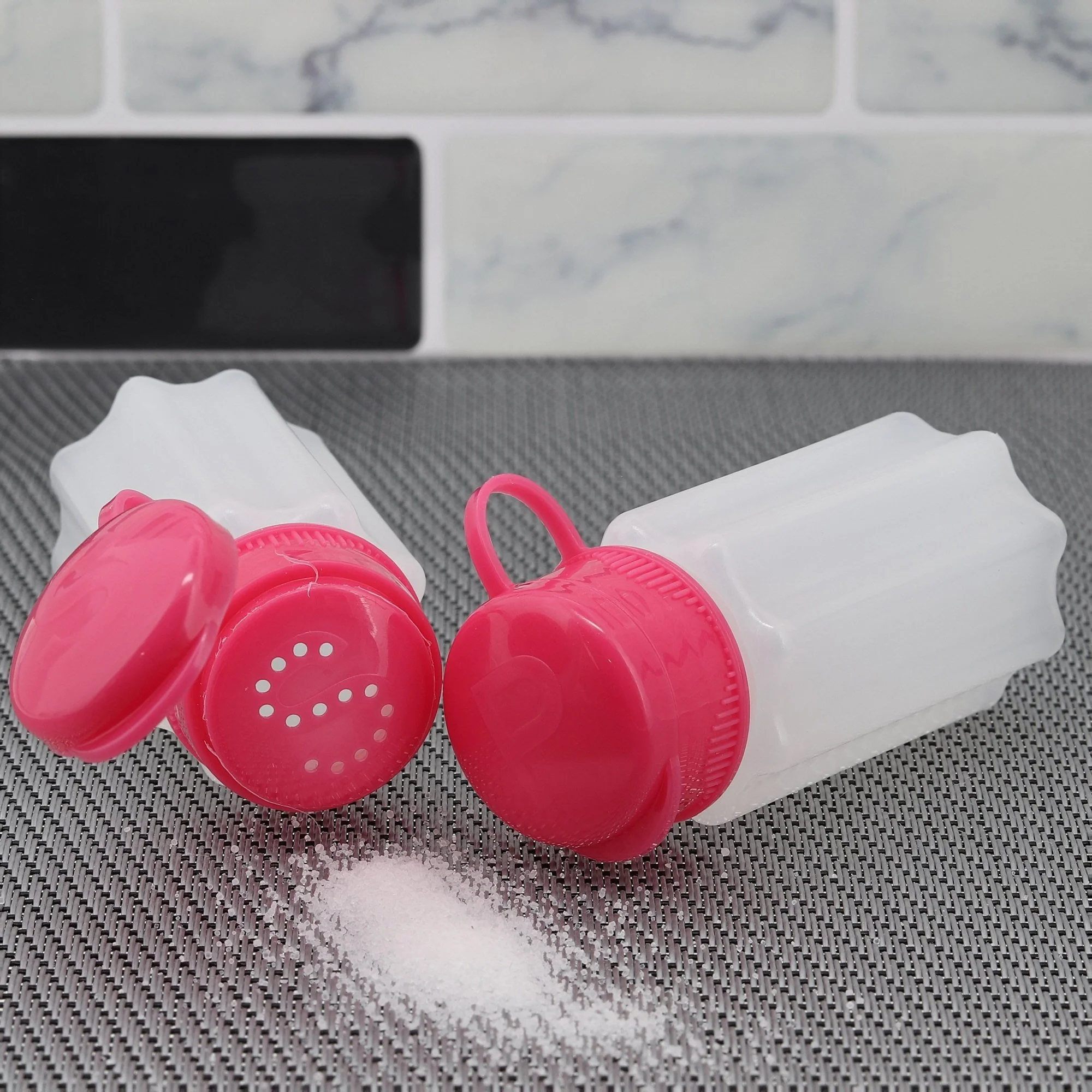 Pink Plastic Salt and Pepper Shakers - Image 4