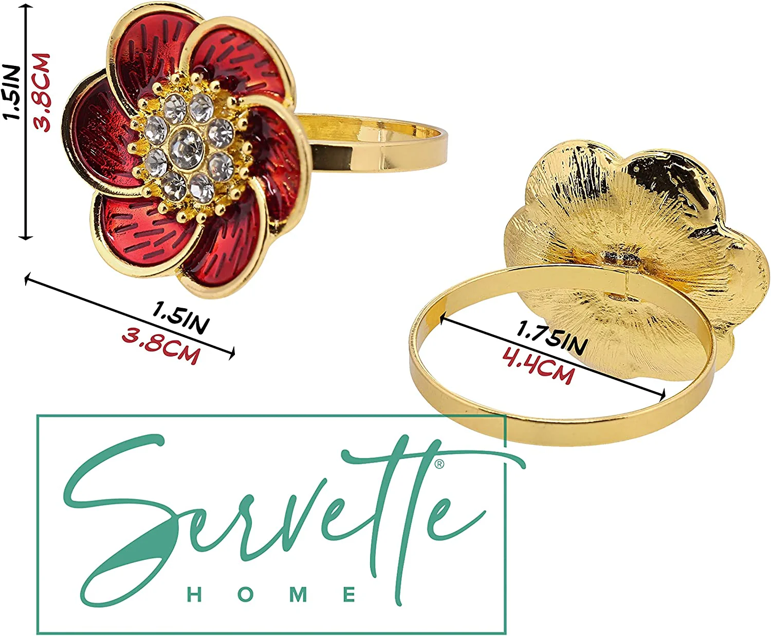 Flower Napkin Rings - Set of 2 - Image 2