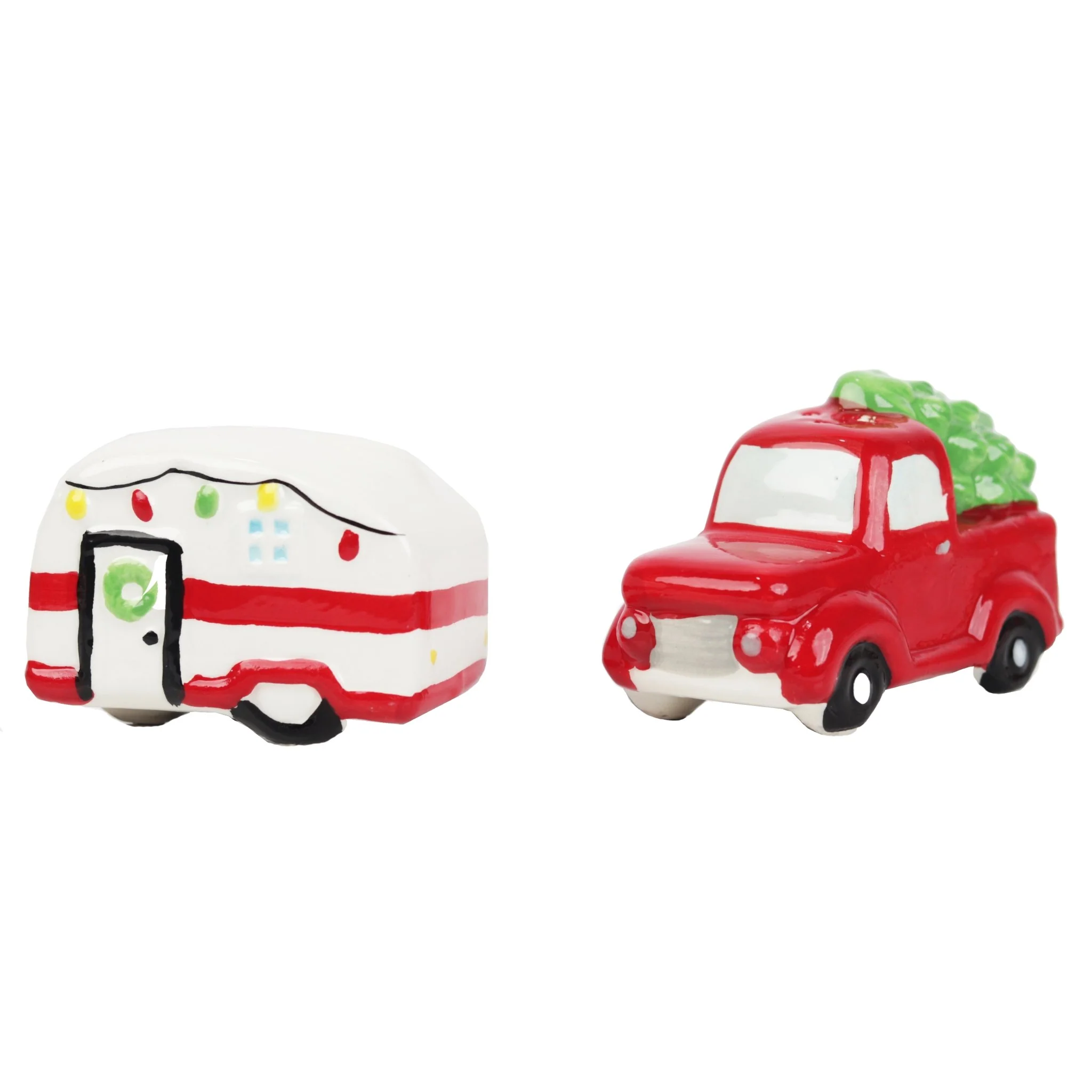 Red Truck and Camper Christmas Salt and Peppper Set