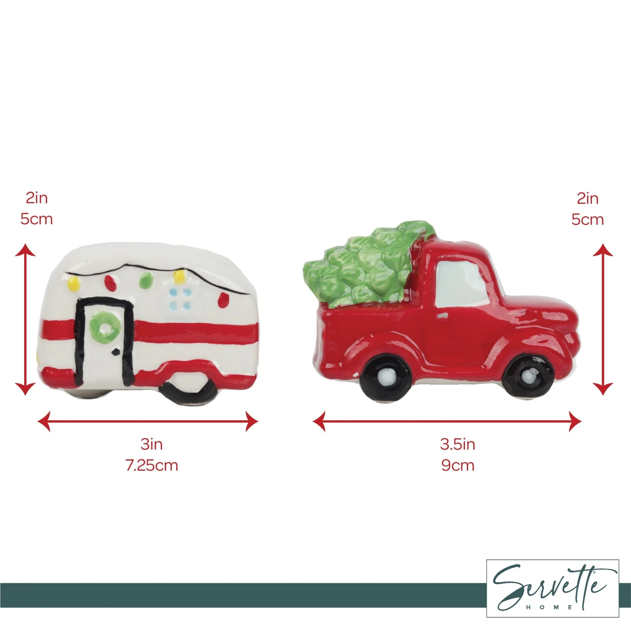 Red Truck and Camper Christmas Salt and Peppper Set - Image 5