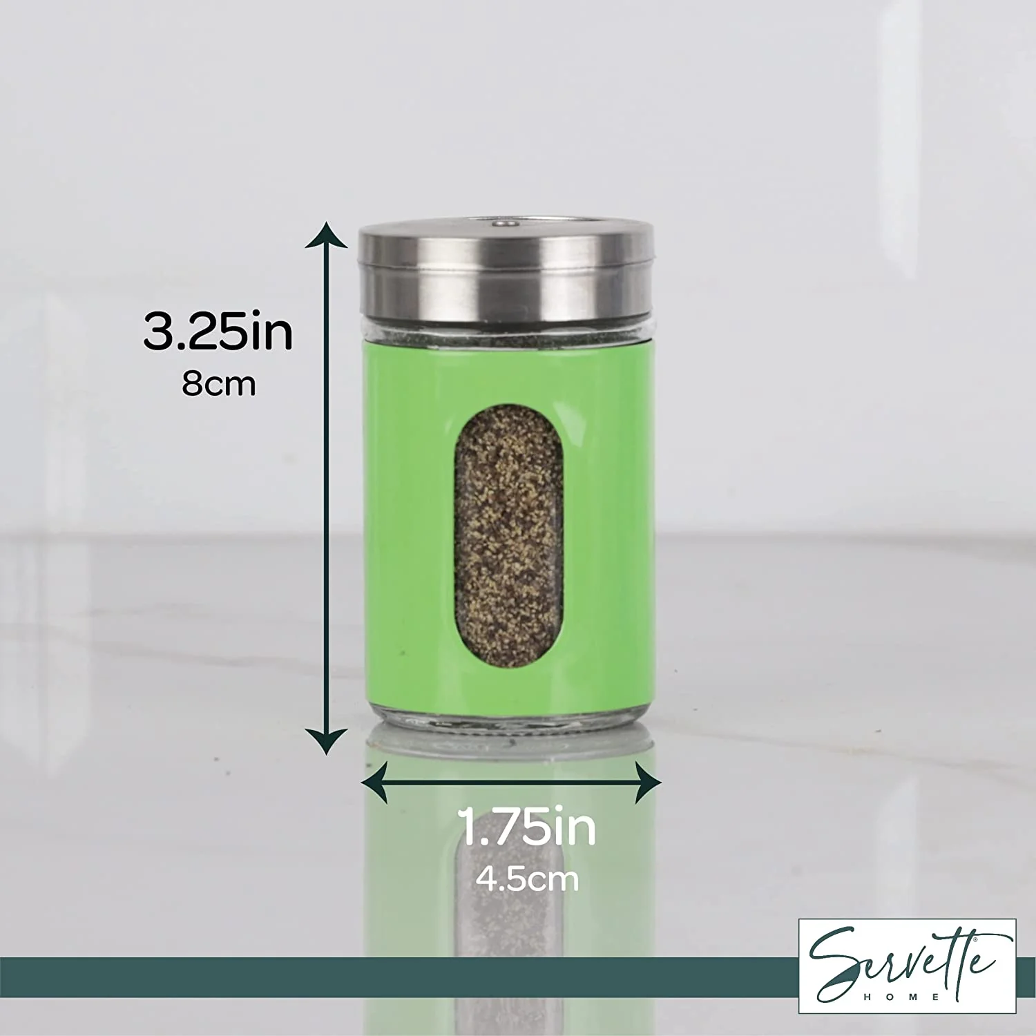 Green Retro Salt & Pepper Glass Jar Shakers - Image 6