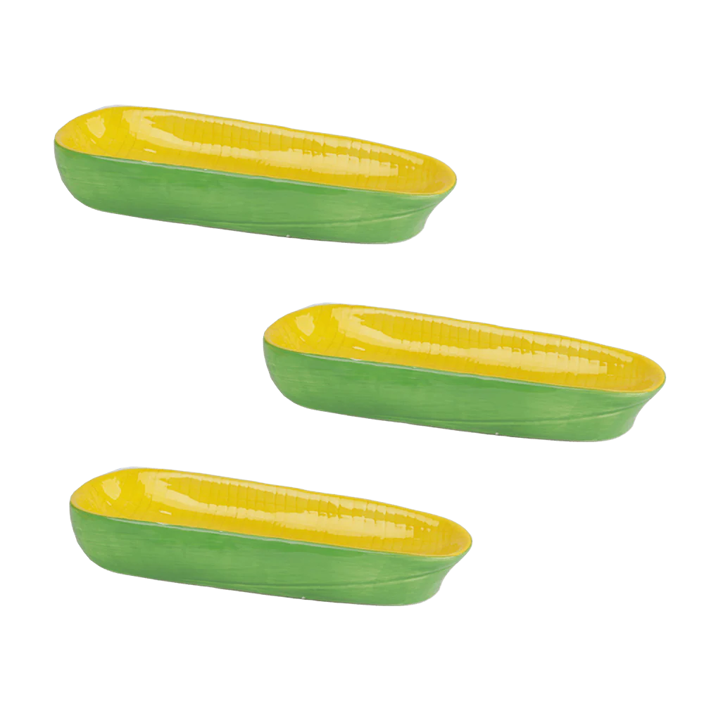 Servette Home Novelty Ceramic 8.5" Corn on The Cob Dish