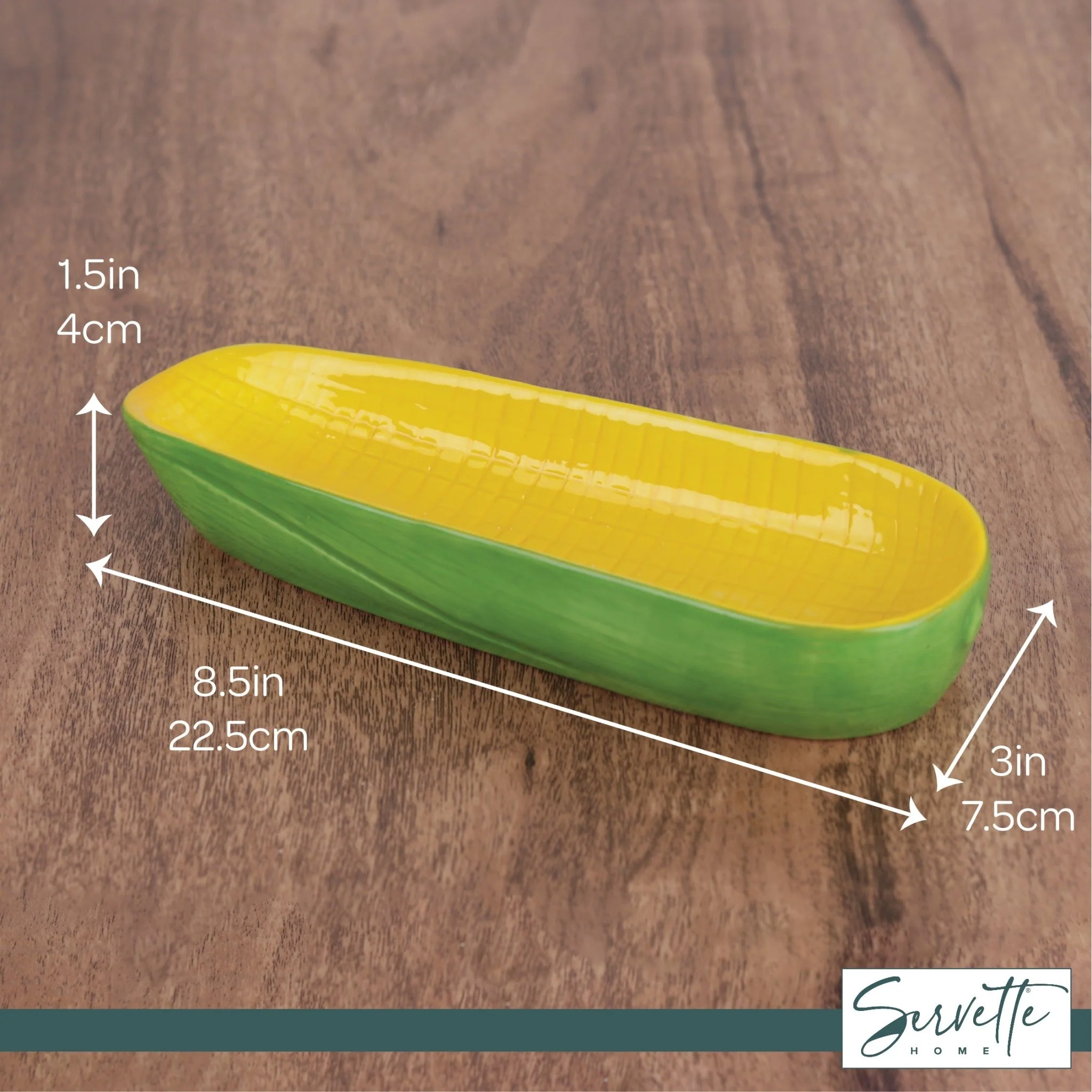 Servette Home Novelty Ceramic 8.5" Corn on The Cob Dish - Image 7