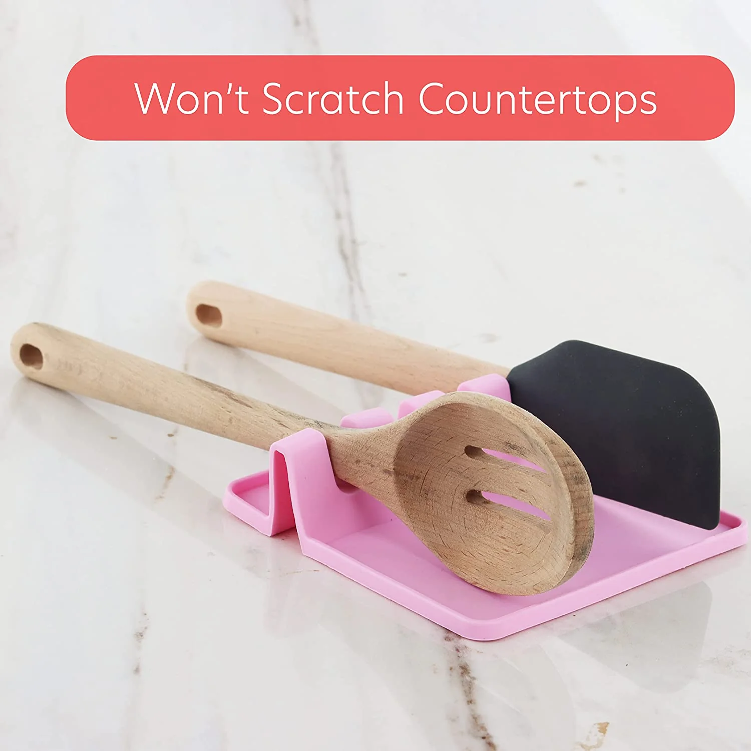 Pink Silicone Multi Spoon Rest - Image 4