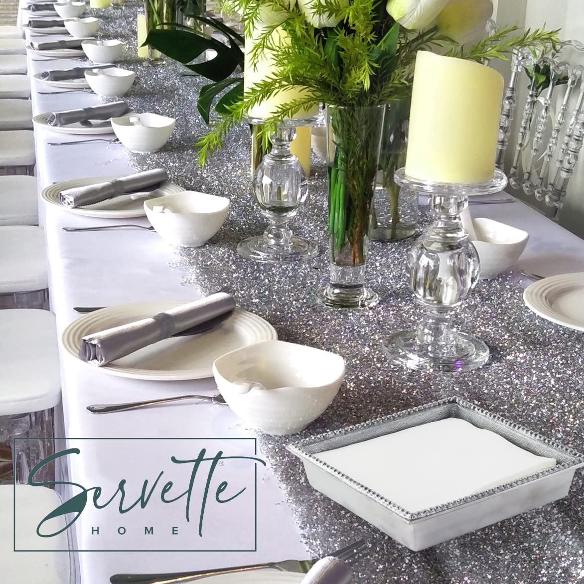 Silver Beaded Lunch Napkin Holder - Image 5