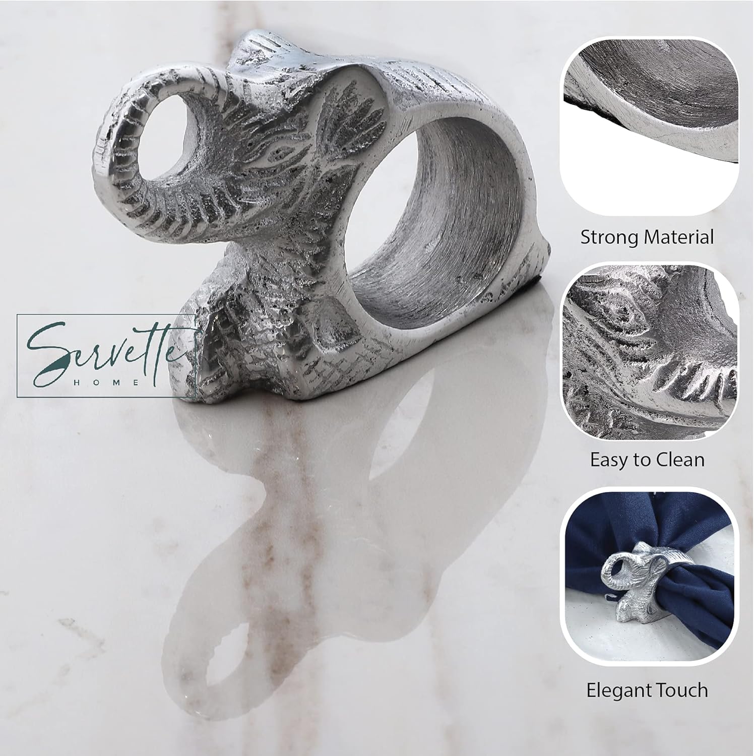 Elephant Napkin Rings - Set of 2 - Image 5