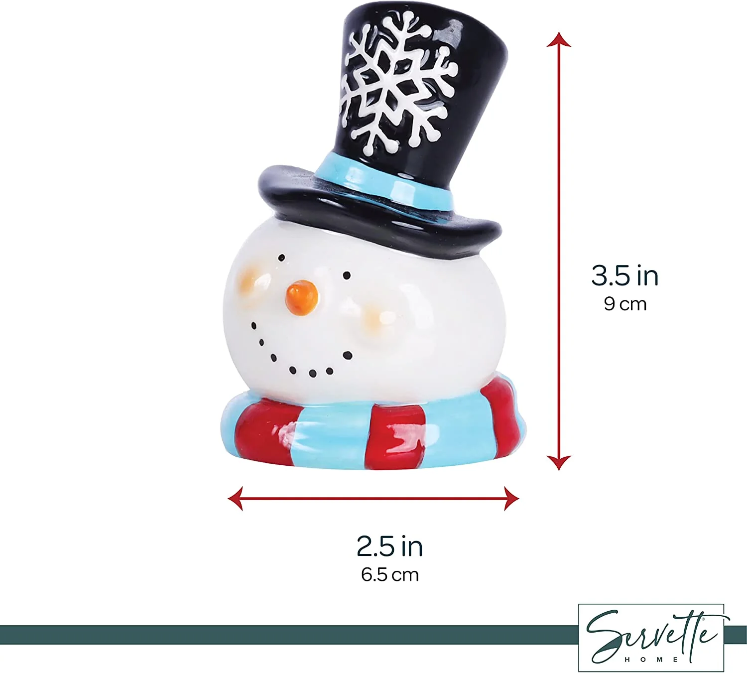 Happy Black Snowman Salt and Pepper Shakers - Image 5