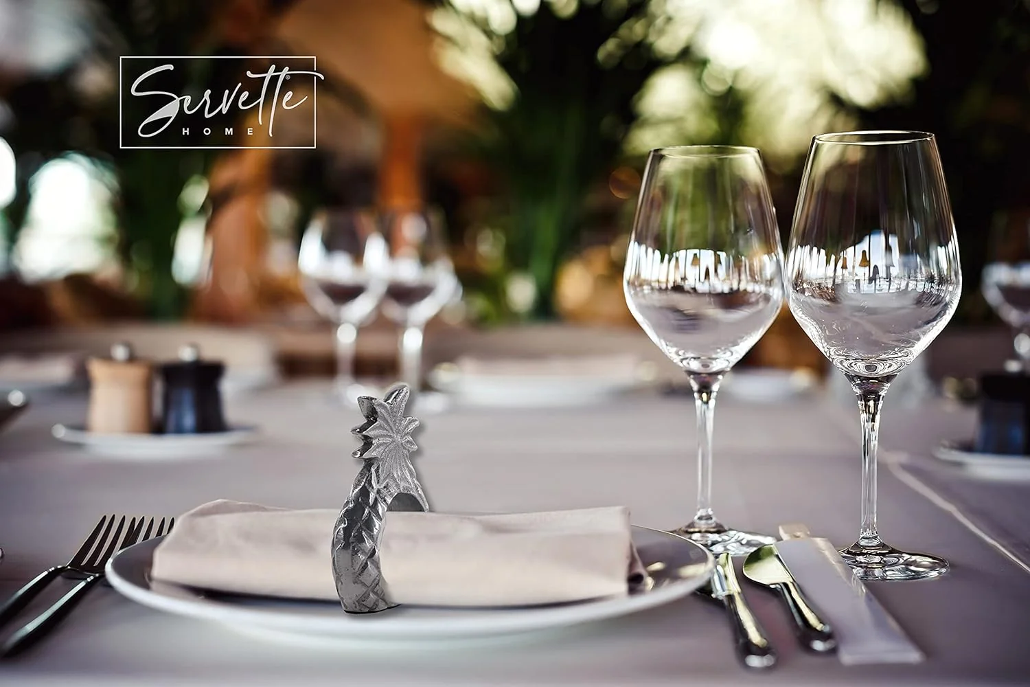 Pinapple Design Napkin Rings - Set of 5 - Image 2