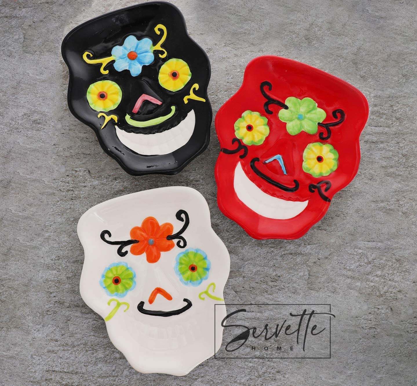 Sugar Skull Plate in White - Image 4