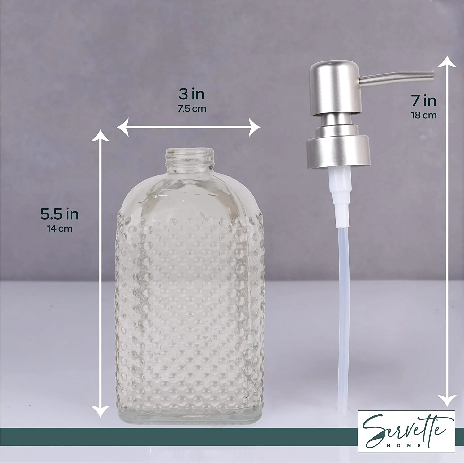 Dotted Glass Soap Dispenser - Sand - Image 5