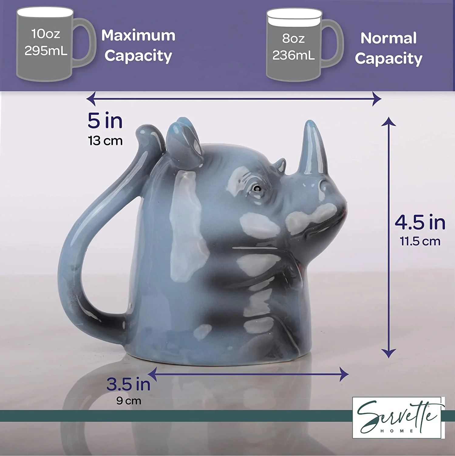 Upside Down Rhino Coffee Mug - Image 5