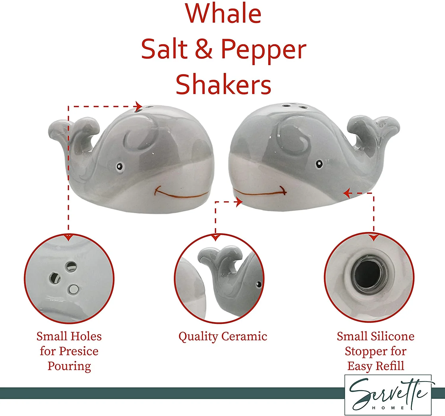 Whale Salt & Pepper Shakers - Image 3