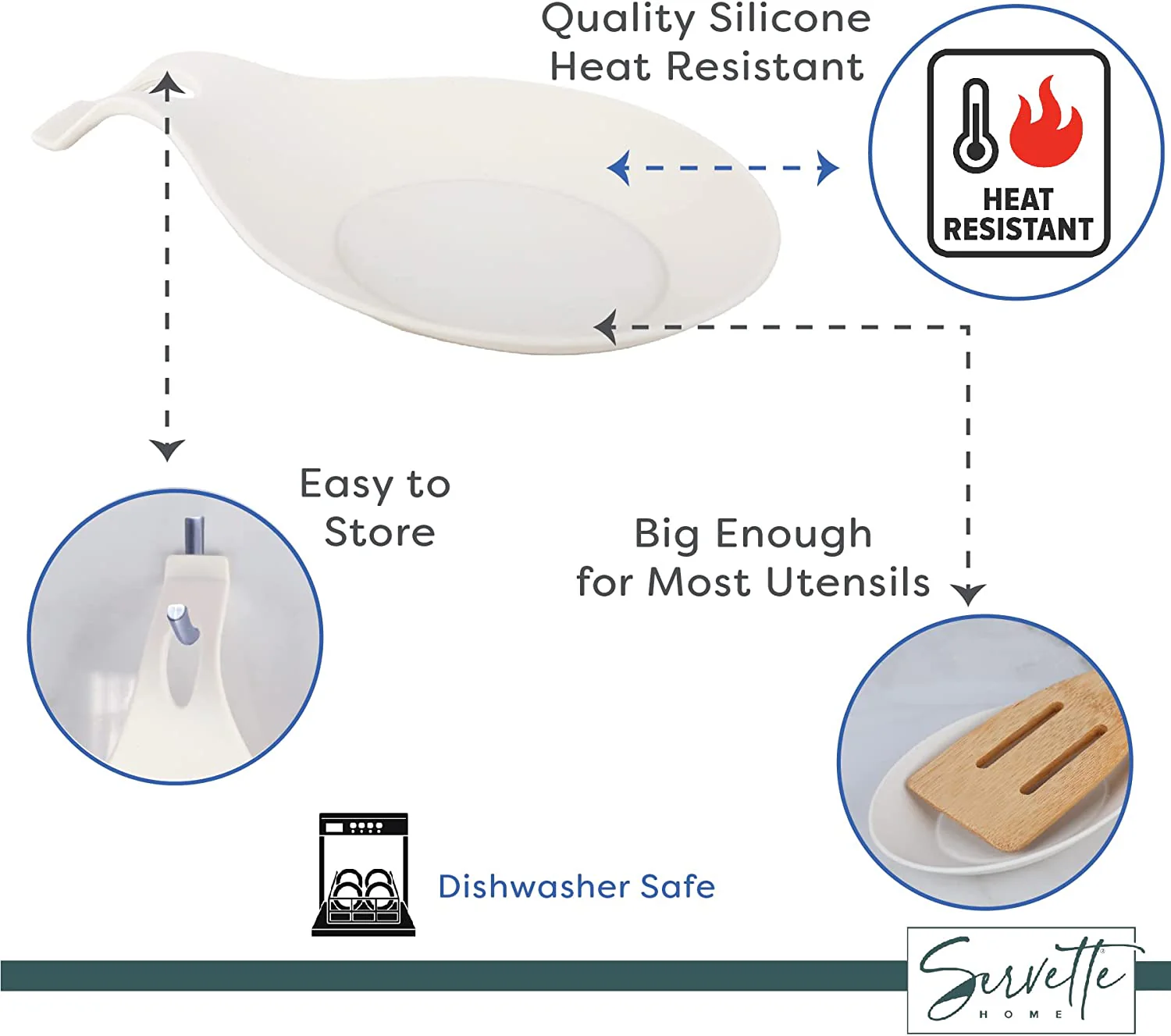 White Silicone Spoon Rest - Image 5