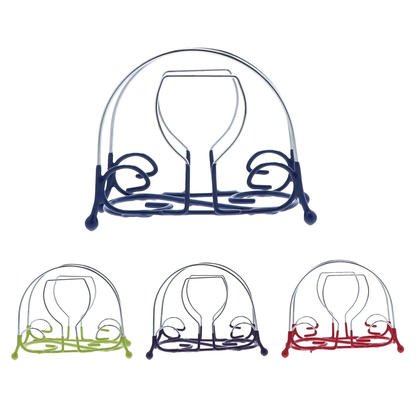 Green Wire Napkin Holder with Wine Glass Design - Image 5