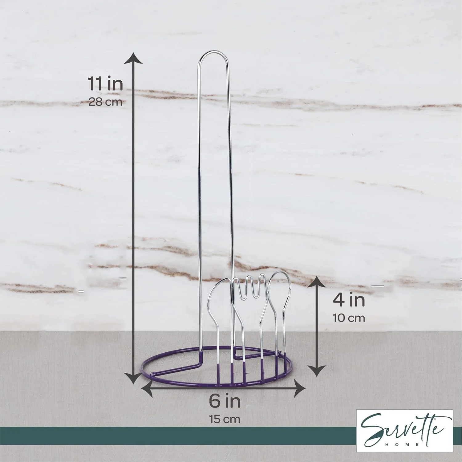 Wire Cutlery Designed Paper Towel Holder - Purple - Image 5