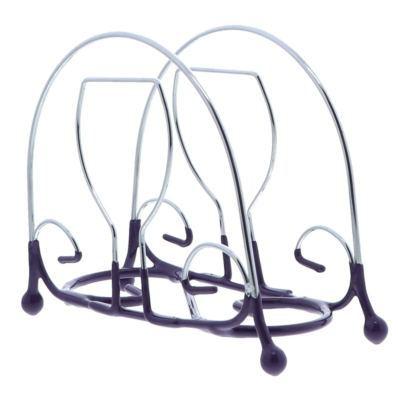 Purple Wire Napkin Holder with Wine Glass Design - Image 2