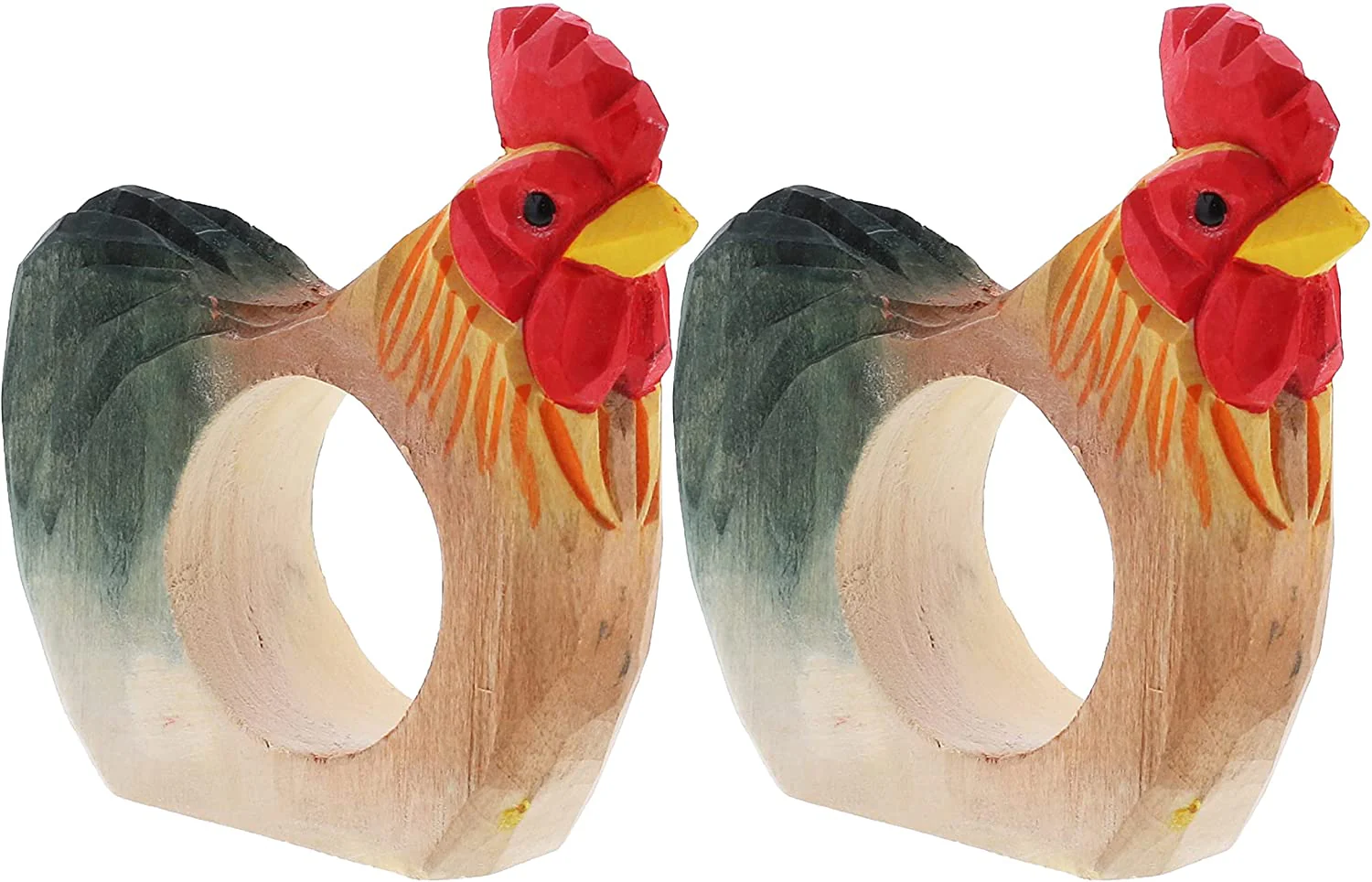 Wooden Rooster Napkin Rings